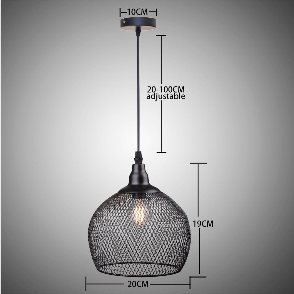 Electroplating modern metal cage pendant lamp,vintage rose gold birdcage creative hanging lamp for restaurant living room