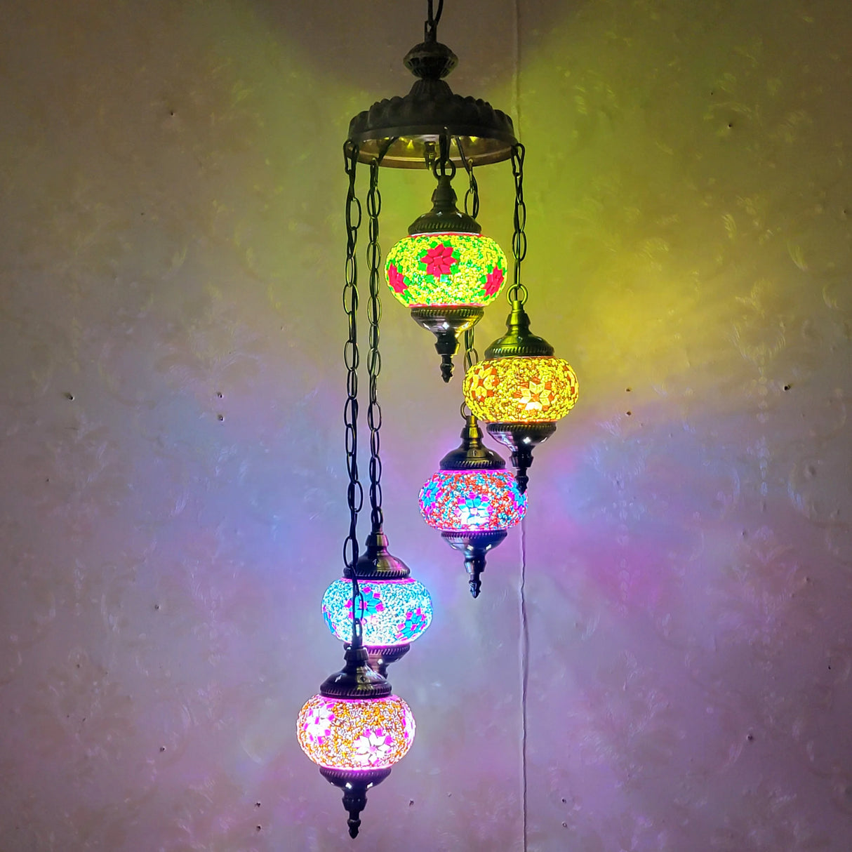Turkish style mosaic Chandelier Glass Lantern Art Pendant Lamps Living room hotel hall restaurant dining room Hanging lights