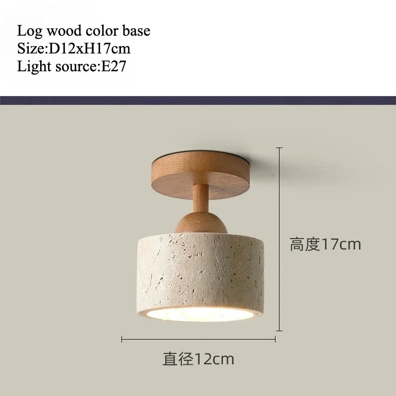 Travertine Stone LED Ceiling Lamp Aisle Corridor Light Fixture For Living Room Dining Room Bedroom Decor Chandelier Ceiling Lamp