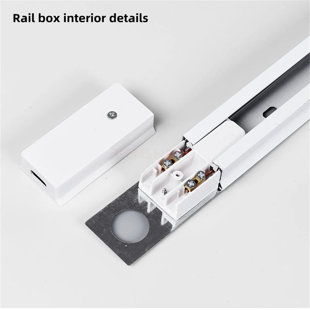 LED Track Light Rail 0.5M 1M Black White Aluminum 2 Wire System Track Light Series Universal Track for Ceiling Spot Lamps