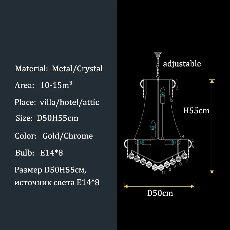 Luxury Crystal Chandeliers Villa Attic Stairs Lighting Lustre Decorate Indoor Living Room Loft Ceiling Pendant Lights Fixtures