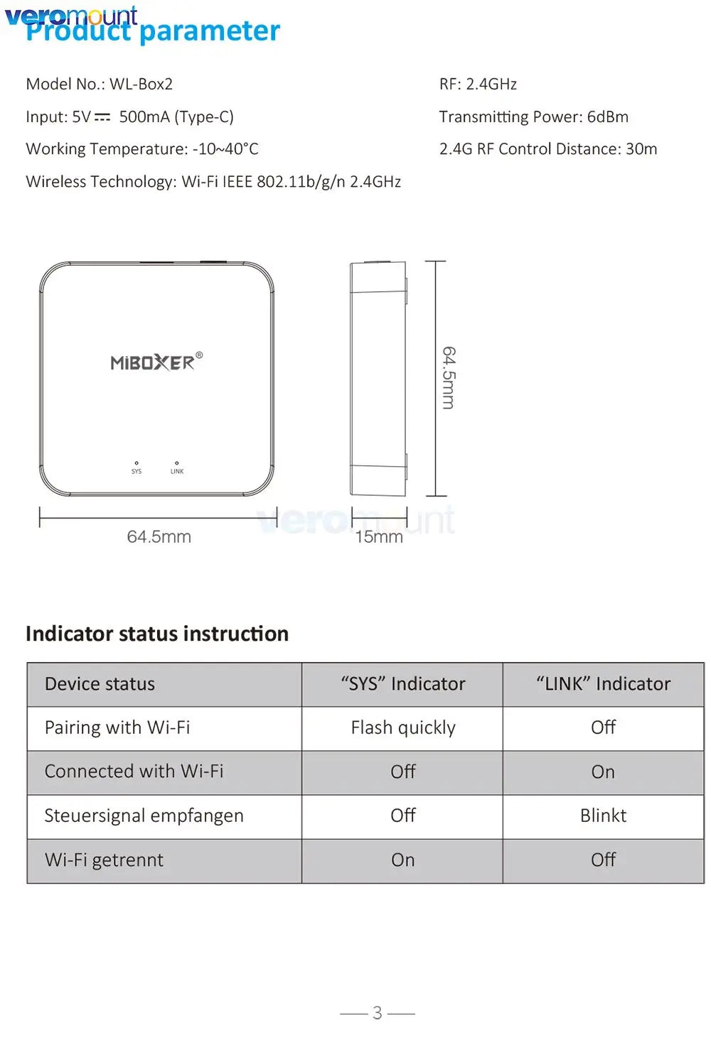 2.4G Gateway WiFi Controller WL-Box2 - Lamp Control Smartphone App/ Voice/100-Zone Remote Control
