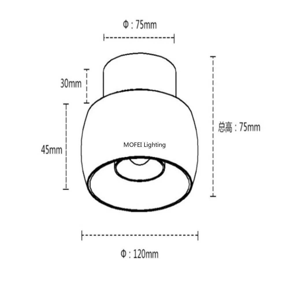 Surface Mounted Spotlight Circular Wall Washer Living Room Painting Light Foyer Aisle Lamp AC 220V 240V Track Lighting Fixture