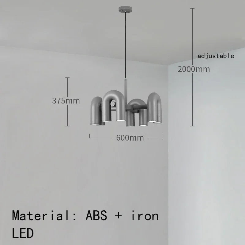 Nordic Creative U Shaped Pendant Light Restaurant Living Room Bedroom Personalized Minimalist Led Designer Decorative Chandelier