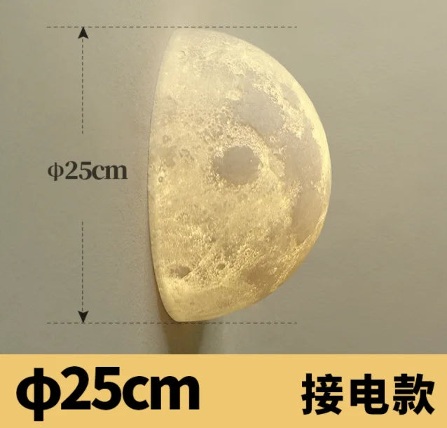 Bedroom Wall Light 3D Moon Bedside Wall Lamp Moon Light Atmosphere Hallway Decorative Background Creative Lighting Luminaira