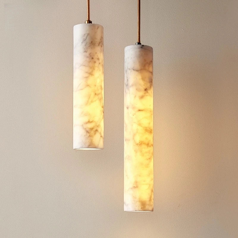 Luxury All-Copper & Marble Pendant Light - Minimalist LED Small Chandelier