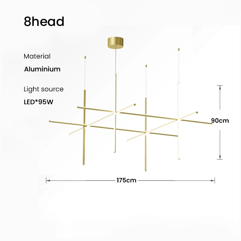 COORDINATES Pendant Light Italy Designer Tube Gold Chandeliers for Kitchen Hotel Staircase Linear scandinavian Pendant lamp