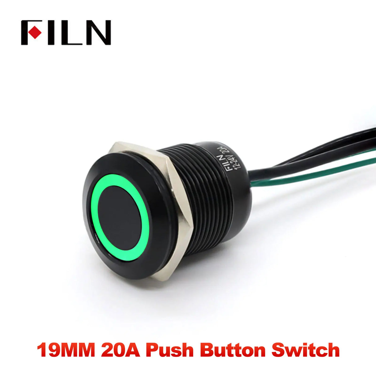 19mm 20A Push Button Switch - IP66 Waterproof Metal LED Light