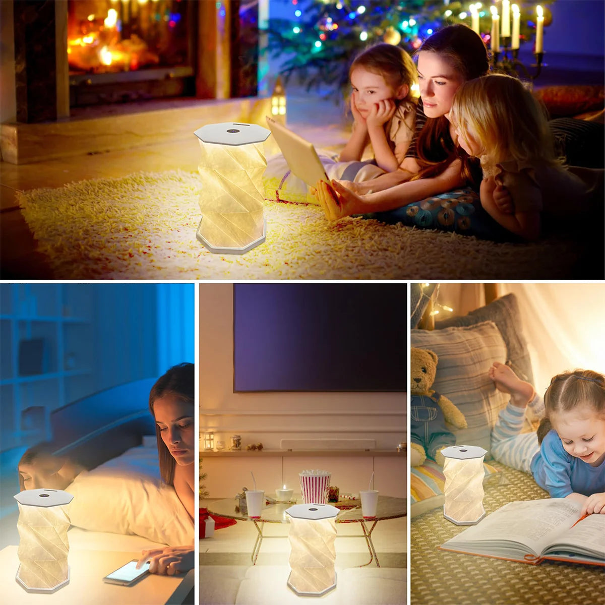 Modern LED Bedside Lamp - Minimalist Foldable Nightstand Light for Reading