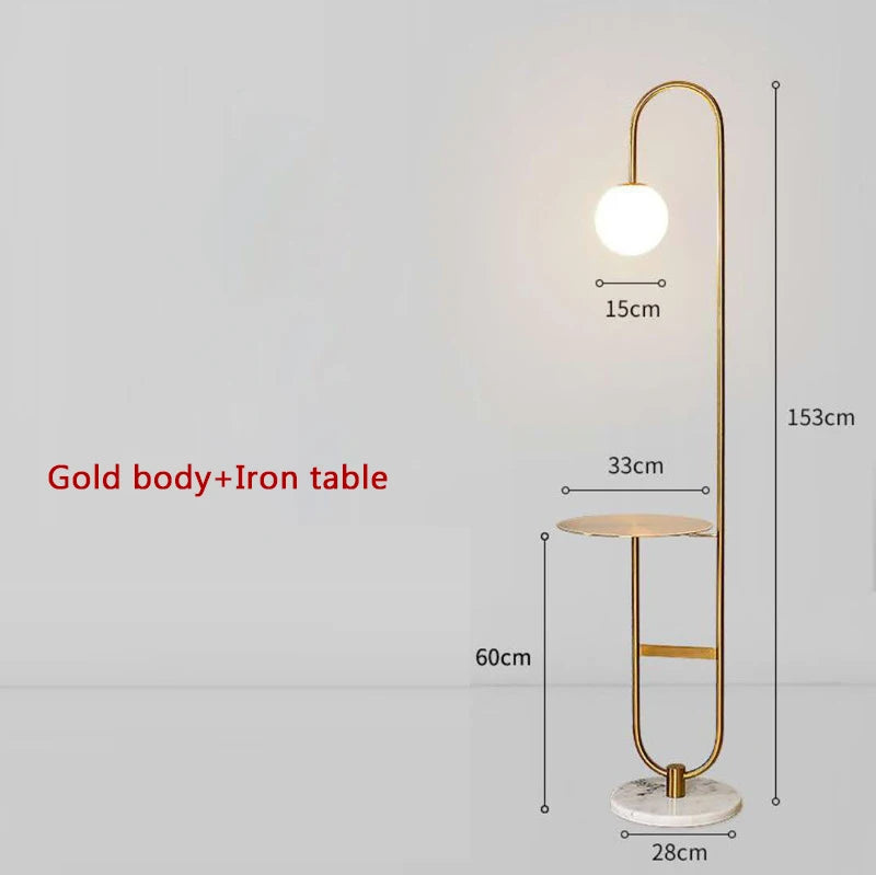2026 Modern Nordic Floor Lamp Marble Gold Round Table LED Standing Light Art Deco Design for Living Room Sofa Side