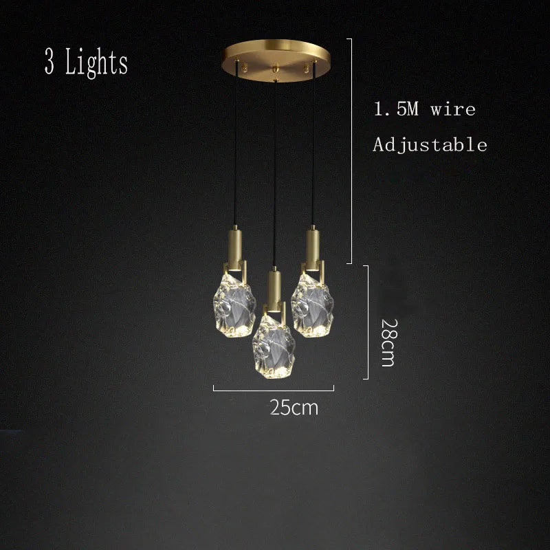 Nordic pendant light gold luxury italians light design crystal light Dining Room Kitchen suspension light indoor bedside light