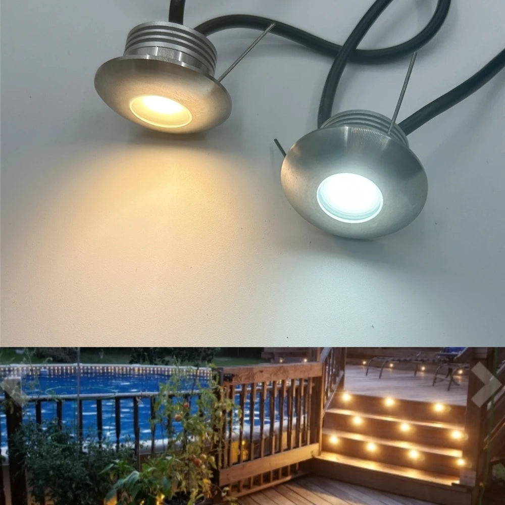 Low-Voltage DC 12V LED Deck & Step Lights - Waterproof Recessed Patio Staircase Lighting Pack