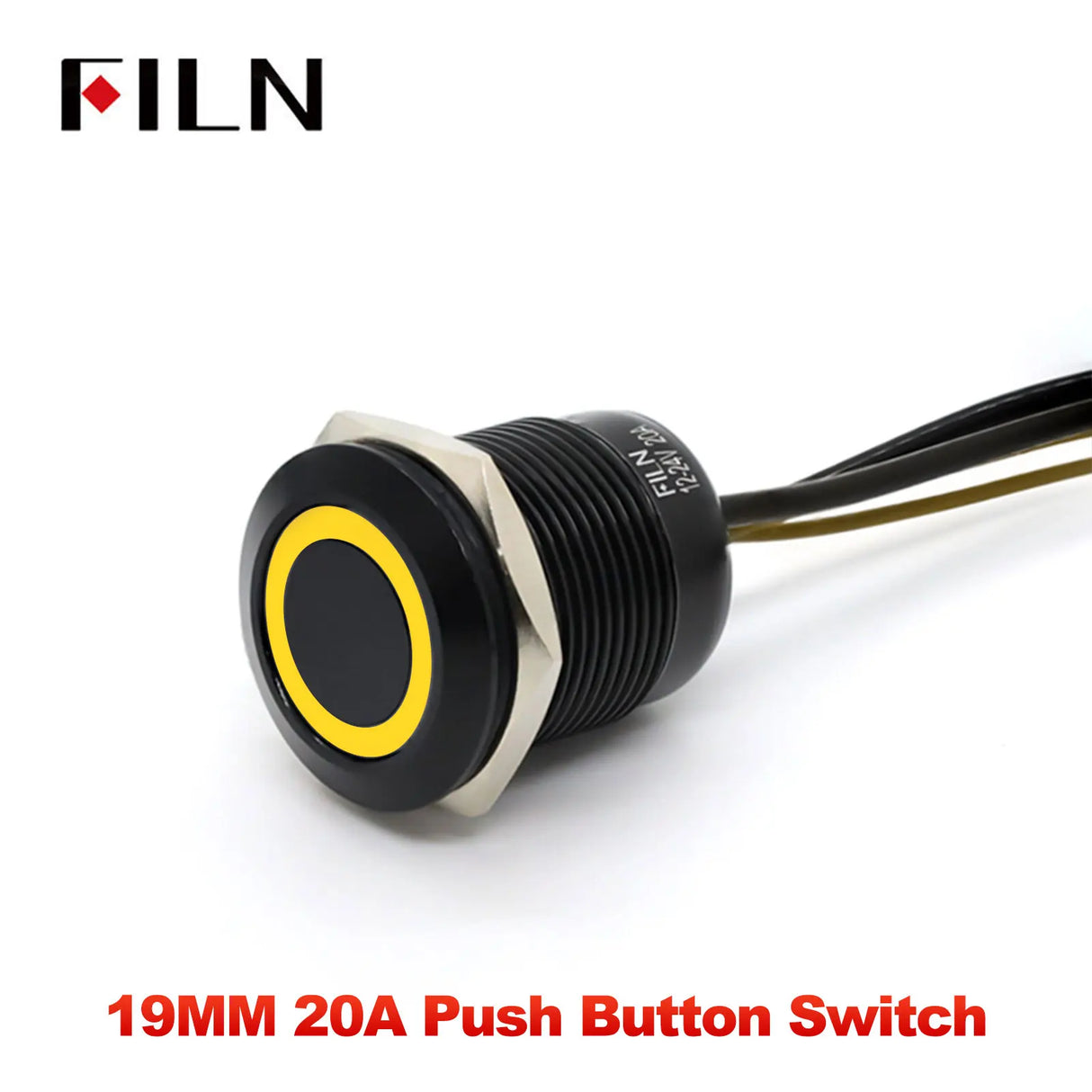 19mm 20A Push Button Switch - IP66 Waterproof Metal LED Light