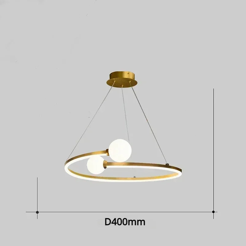 Nordic Minimalist Ring Pendant Lamp Dimmable for Table Dining Room Kitchen Island Bedroom Chandelier Lustre Lighting Fixture