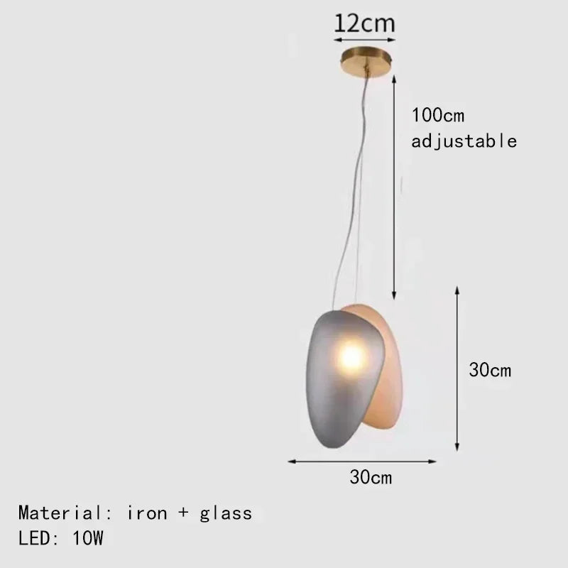 Nordic Creative Cobblestone Glass LED Pendant Chandelier for Restaurant Kitchen Bedroom Bedside Hotel Indoor Decor Lighting 2026