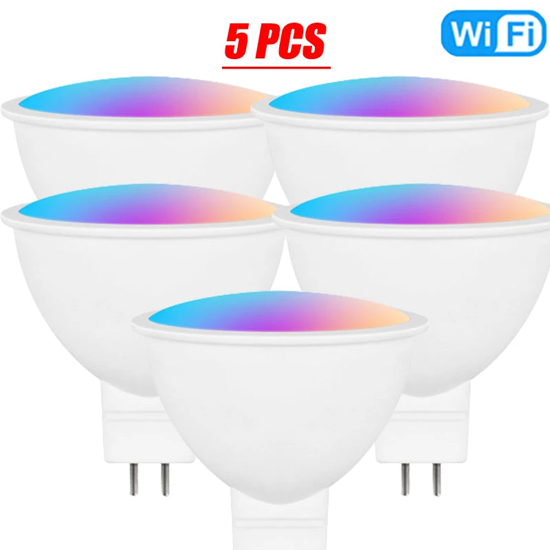 Tuya Smart LED Bulb WIFI Connect GU5.3/MR16 DC12V Mini Spotlight 5W Lamp Works With Alexa Google Home RGBCW Color Changing