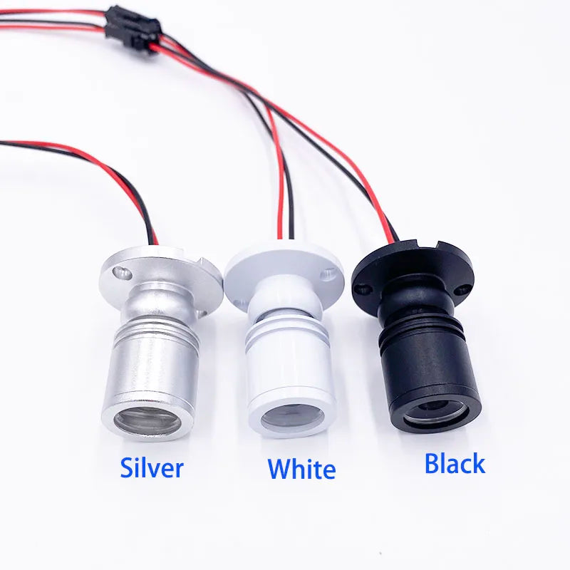 Mini 3V 1W LED Battery Box Spotlight (1-to-2 Splitter Cable) - Small Micro Lamp for Handmade Models, Display Counters & Crafts