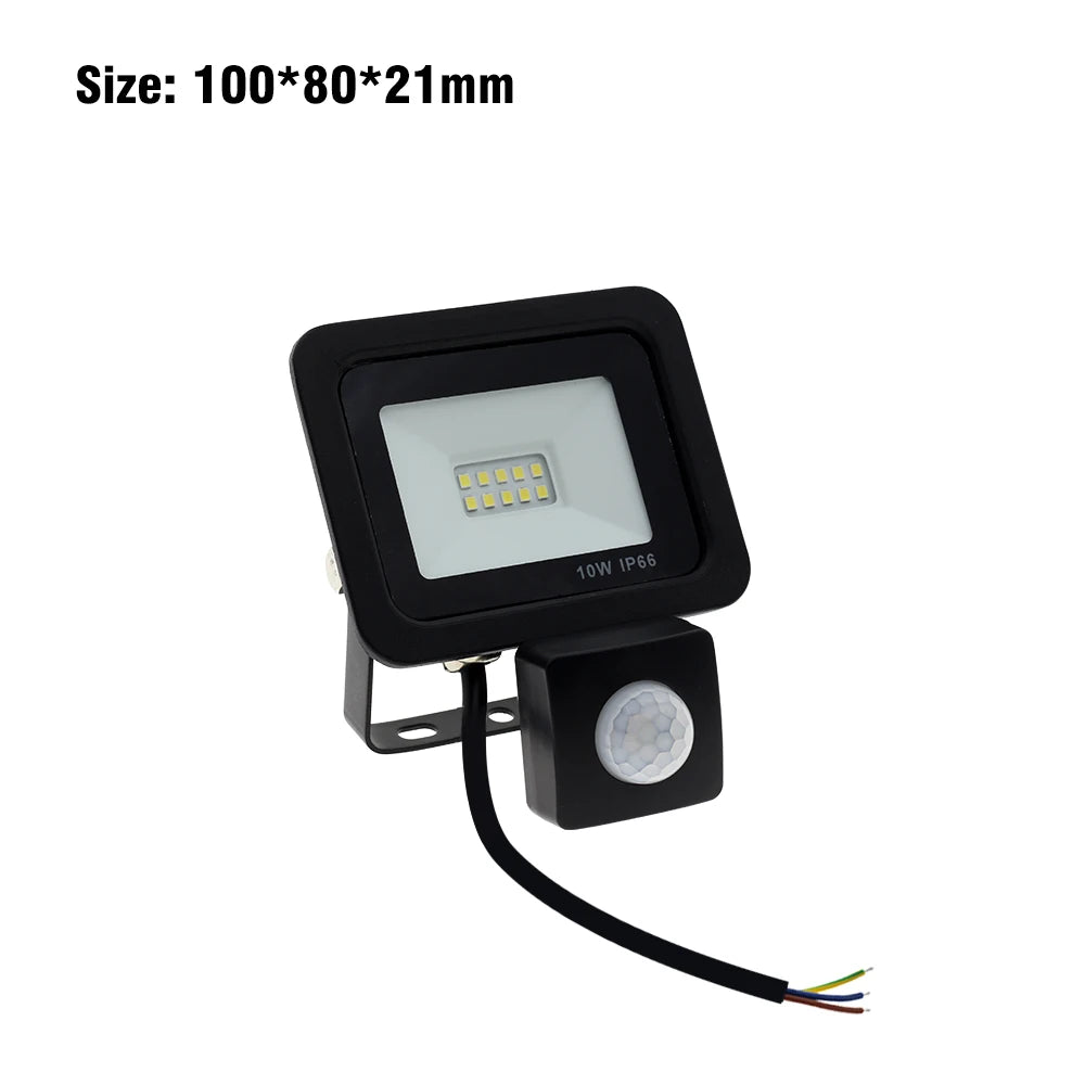 PIR Motion Sensor LED Floodlight 10W 20W 30W 50W LED Flood Light 220V IP66 Waterproof Outdoor Wall Garden Spotlight Street Light