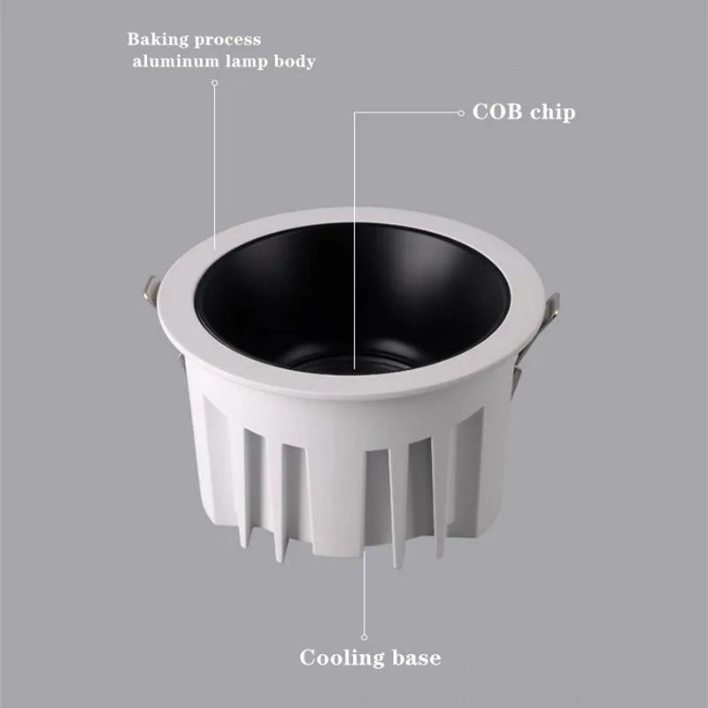 IP68 Outdoor waterproof spotlights 9W-70W embedded LED downlights AC-85-265V Bathroom Kitchen balcony shopping mall interior