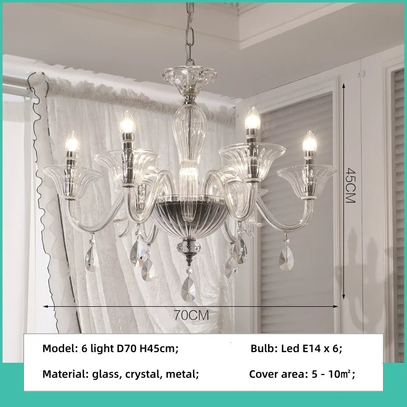 French Luxury Candle E14 Chandelier Decor Living Room Creamy Style Pendant Light Romantic Bedroom Hanging Lamp Led Luminarias