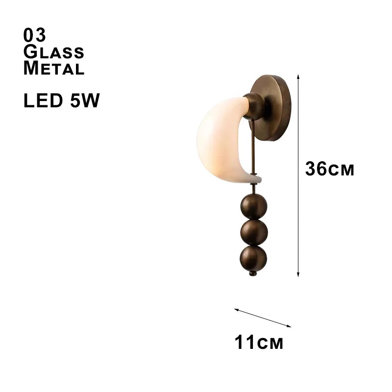 Modern Vintage Bronze White Glass Wall Lamp - 2026 Elegant Living Room Sconce