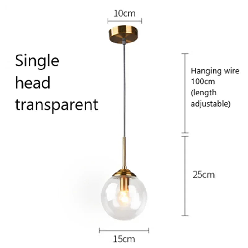 Nordic Modern LED Hanging Lamp Glass Pendant Lights for Kitchen Dining Room Bedroom Nordic Pendant Lamps Home Lighting Fixtures