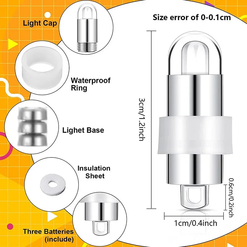 10-50PCS Non-Blinking Mini LED Balloon Lights - Waterproof Submersible Party Lamps