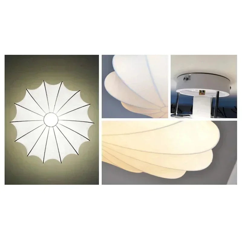 2026 Nordic Modern Ceiling Light Home Decor Lustre Salon Minimalist Silk Led Light Cream Style Bedroom For Living Dining Ceiling