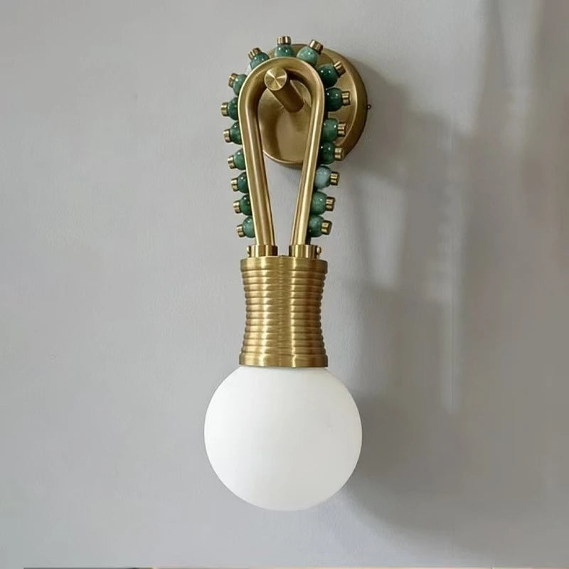 French Retro Wall Lights Sconce Mid-Century Modern Designer Brass Bedroom Headboard Living Room Entrance Decorative Lamp