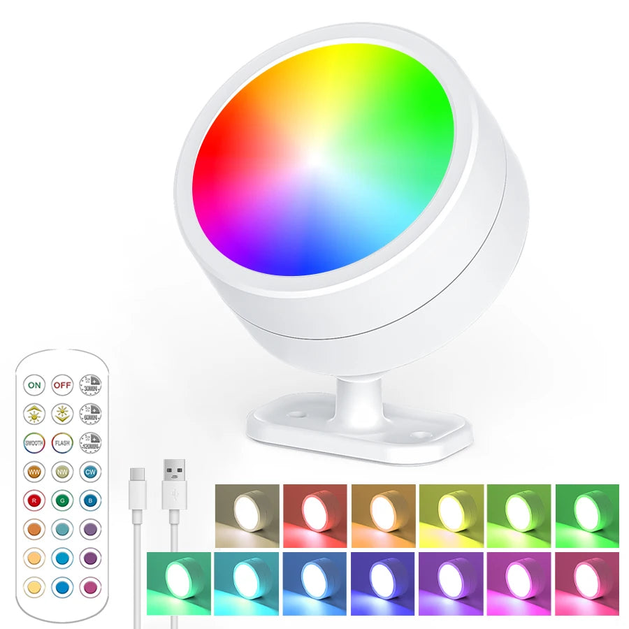Wireless LED Magnetic Wall Light - USB Rechargeable Sconce with Remote Control