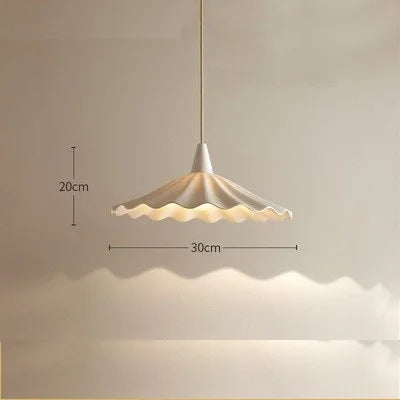 30cm White Ceramic LED Pendant Light - Modern Nordic & Japanese Style Hanging Ceiling Lamp Fixture for Bedroom, Dining Table & Living Room
