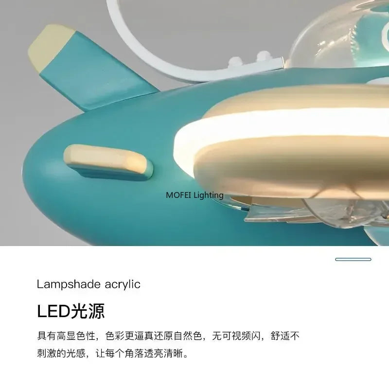 Nordic Lamp Modern Led Ceiling Light Without Blades Kids Bedroom Multifunctional Ceiling Fan Lighting Fixture LED Remote Control