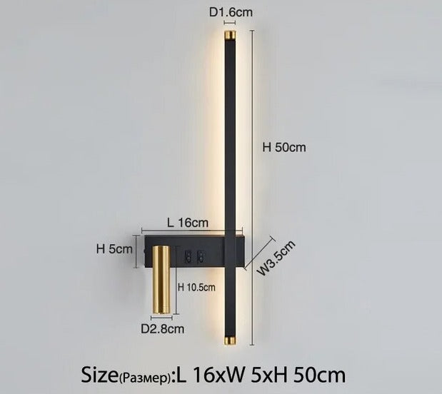 13W LED Wall Lamp Modern Adjustable Swing Spotlight Double Switch Bedside Lighting Decorative For Background Wall Living Room