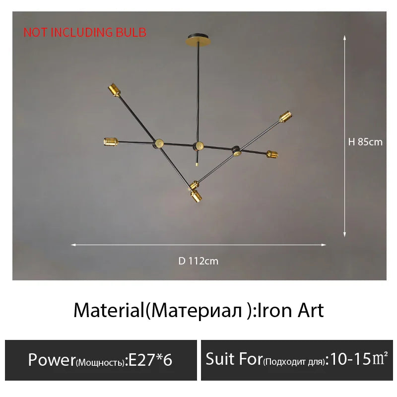 American retro industrial wind chandelier Nordic minimalist personality restaurant living room bar cafe clothing store lighting