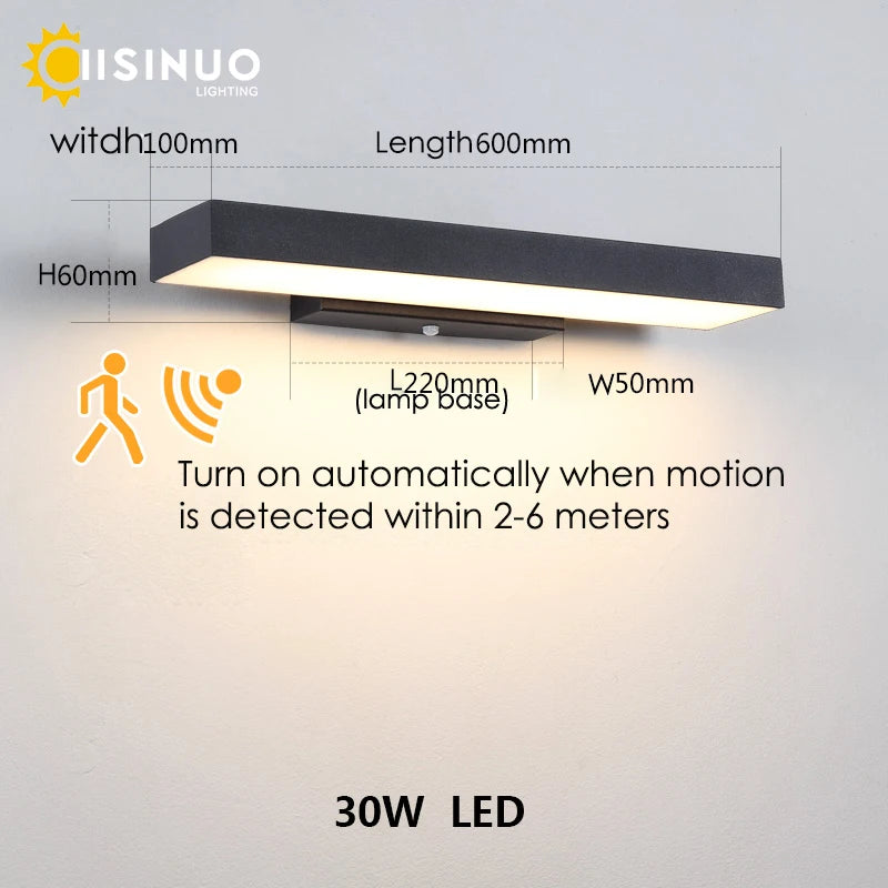 Modern LED Dusk-to-Dawn Motion Sensor Outdoor Wall Sconce - Black Exterior Light Fixture for House Front Door, Entryway, Garage & Balcony