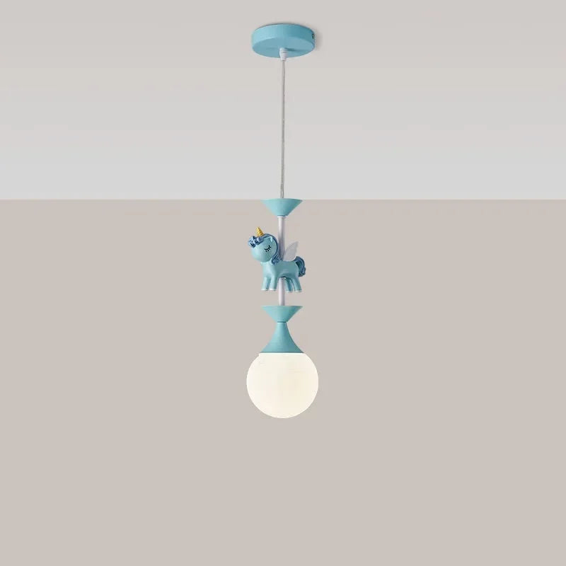 Modern Minimalist Children Room Pendant Light Carousel Boy Girl Bedroom Princess Decorate Creative Lovely Art High-end Warm LED