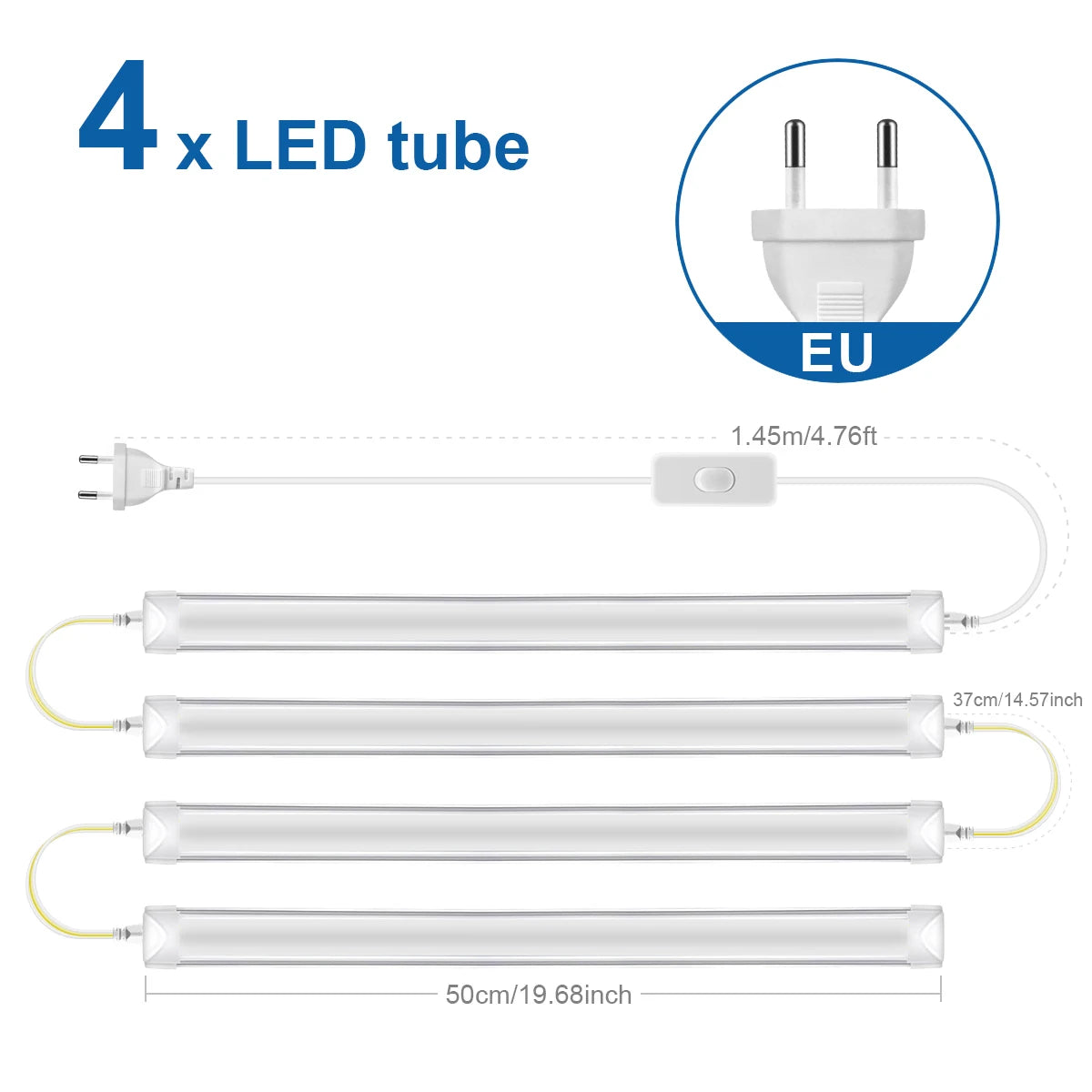 50cm LED Tube Light Bar (T5 15W / T8 25W) - Under Cabinet, Kitchen Wall Lamp & Fluorescent Tube Replacement