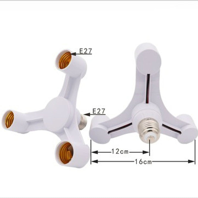 E27 To E27 Extended LED Lamp Bulbs Socket Splitter Adapter Holder for Photo Studio