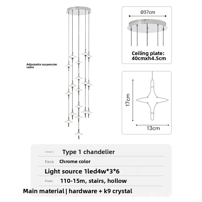 Crystal UFO Chandelier Pendant Lamp Bedside Pendant Light Entryway Hallway Background Wall Ambient Light Entrance Decoration