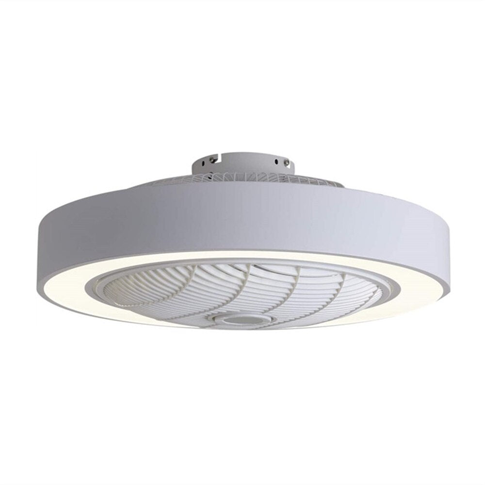 Modern Round Black/White/Gray 22 Inch LED Ceiling Fan Light with Remote Control for Study Room Bedroom