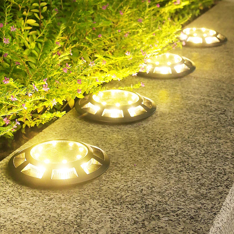 Weatherproof Solar In-Ground Lights - Automatic Smart Sensor LED Garden Lamp