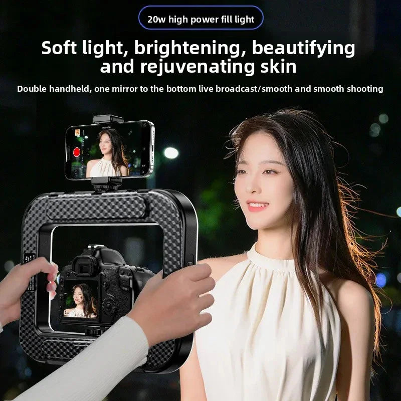 Portable Handheld Ring LED Light - Rabbit Cage Selfie Lighting for Phone Live Broadcast