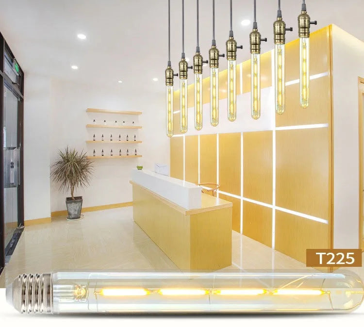 Vintage Golden Glass LED Filament Bulb - E27 Base T45 T185 T300 Chandelier Lamp