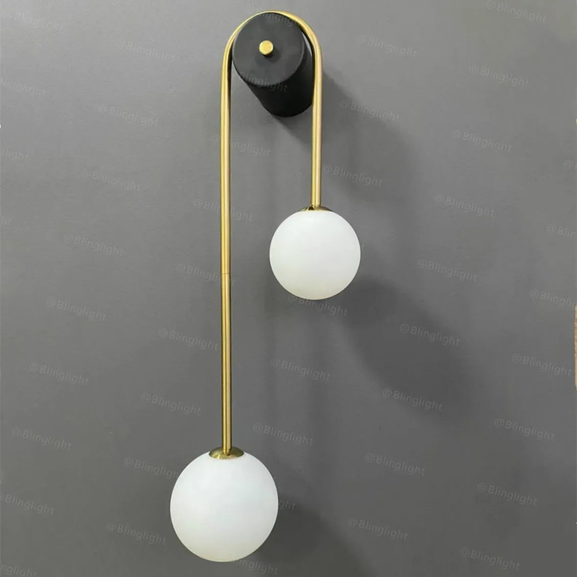 Modern Gold Glass Globe Wall Sconce - Elegant LED Lamp for Bedroom & Living Room