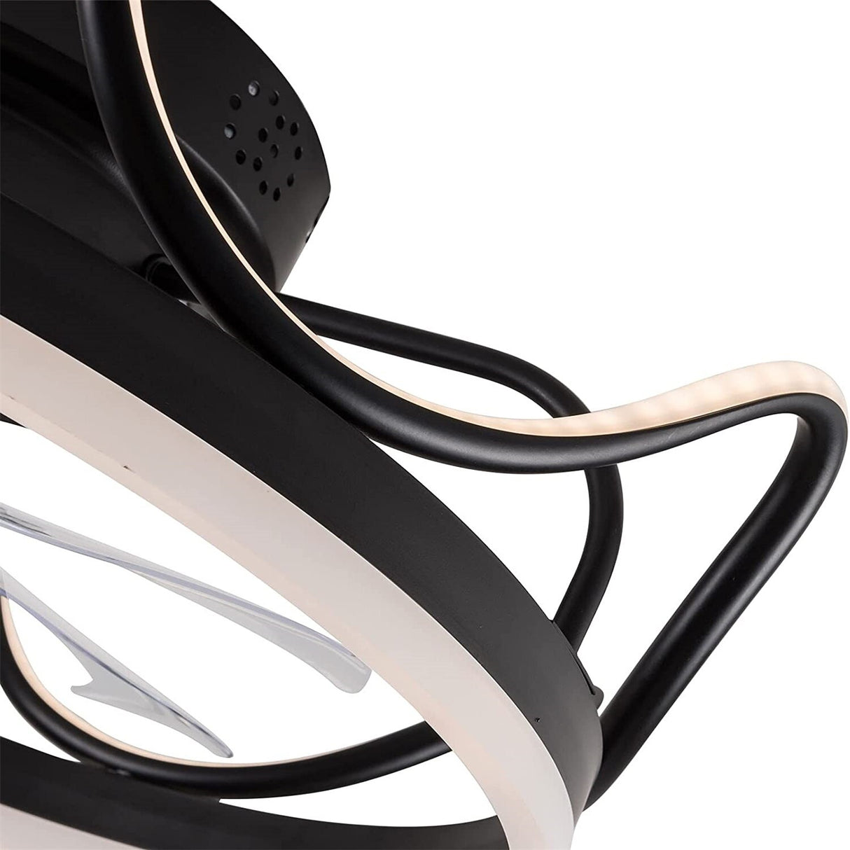 Modern Black/Gold 22 Inch Crown Shape LED Ceiling Fan Light with Remote Control for Bedroom Living Room