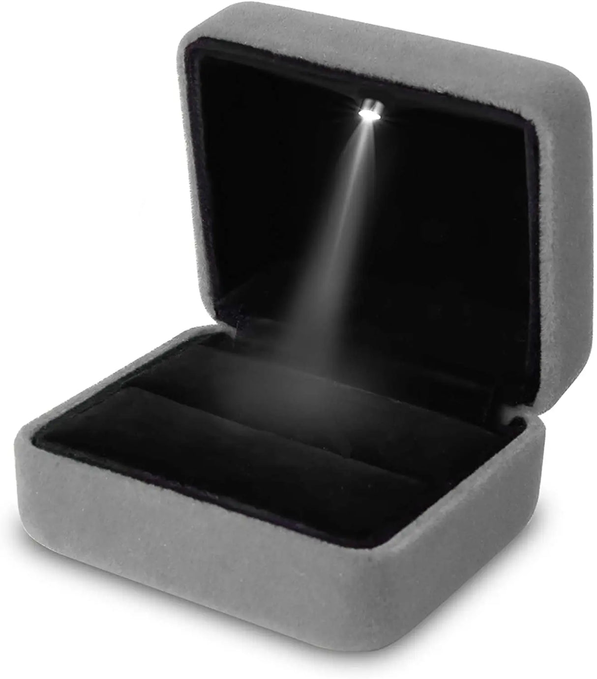 Luxury Velvet LED Light Ring Box - Luminous Jewelry Organizer for Proposal & Wedding