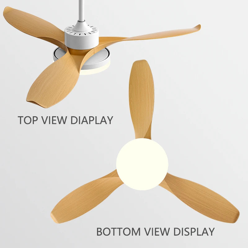 52Inch 3 ABS Blade DC 35W Pure Copper Motor Ceiling Fan With 60W LED Light Support Remote Control Strong winds Electric fans