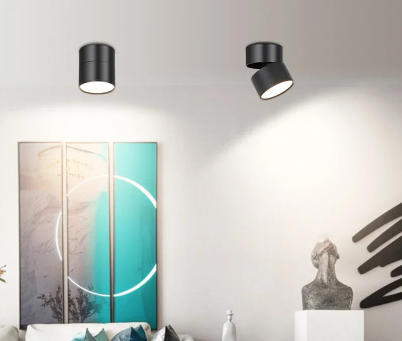 Surface Mounted Anti-Glare LED Tube Light Dimmable 7W10W15W20W24W Folding and Rotating Ceiling Lamp Spotlight 110/220V Downlight