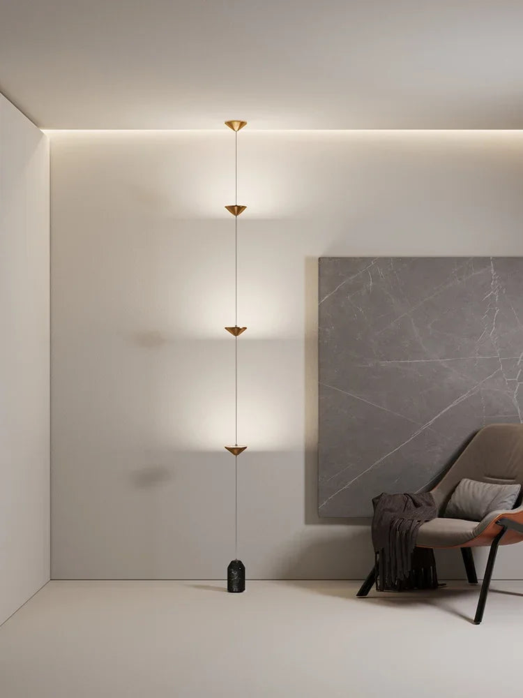 Luxury Gold Time Hourglass Floor Lamp & Pendant Light - Minimalist Neutral LED Ambient Light Fixture for Living Room Sofa & Bedside