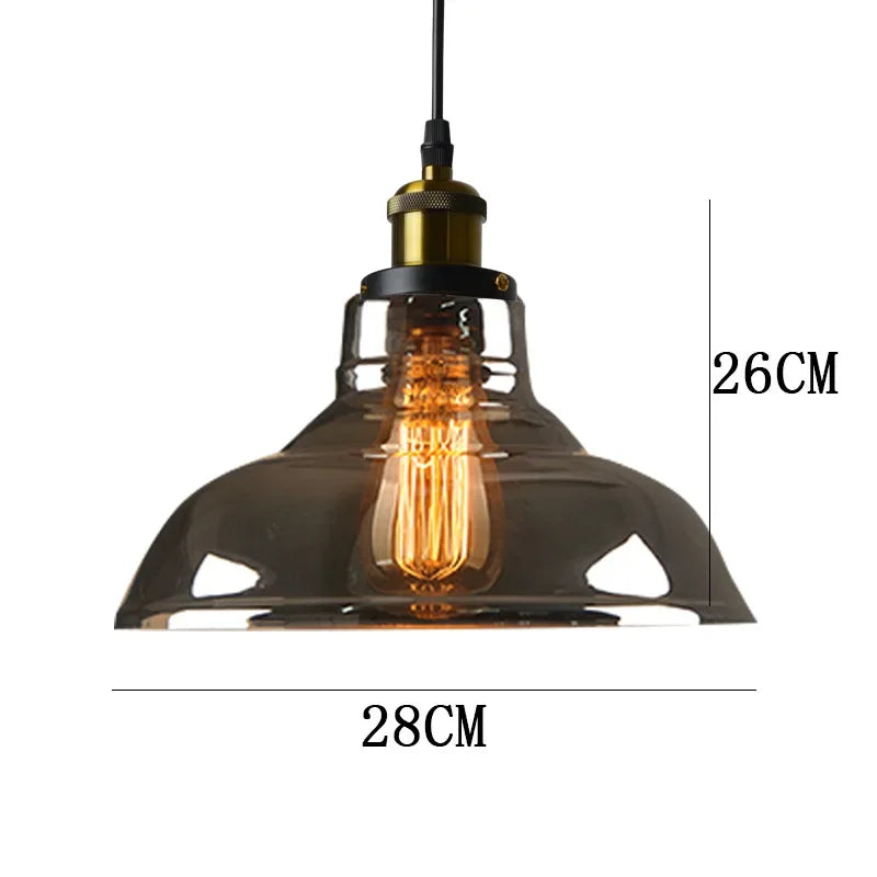 American Retro Industrial Loft Chandelier Bar Counter Restaurant Bar Pendant Lamp Creative Home Simple Glass Hanging Lights